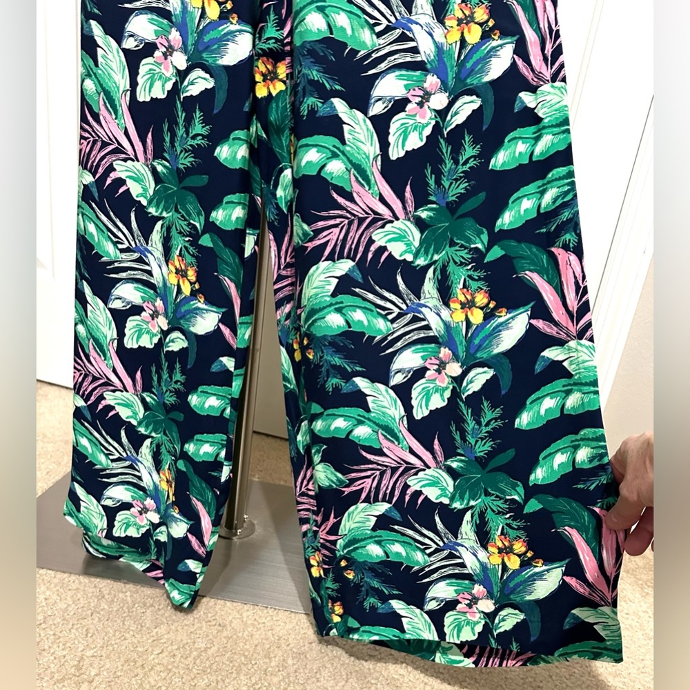LOFT 2-Piece Set Cap Sleeve Top Sz Petite M & Wide Leg Pants Sz L Tropical NWT - Picture 14 of 16